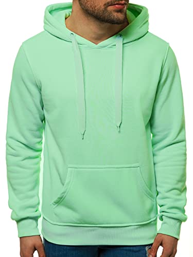OZONEE Herren Kapuzenpullover Sweatjacke Sweatshirt Farbvarianten Kapuzenjacke Kapuzenpulli Reißverschluss Langarm Hoodie Sport Casual Fitness Training Basic 03B PFEFFERMINZ L von OZONEE