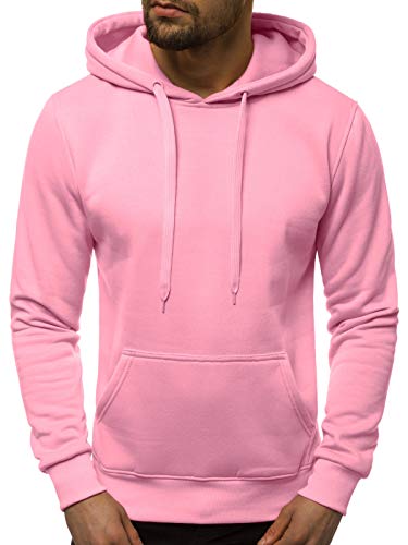 OZONEE Herren Kapuzenpullover Sweatjacke Sweatshirt Farbvarianten Kapuzenjacke Kapuzenpulli Reißverschluss Langarm Hoodie Sport Casual Fitness Training Basic J.Style 2009 PUDERROSA L von OZONEE