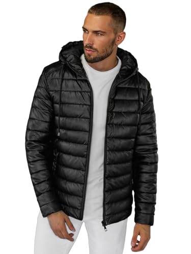 OZONEE Herren Lederjacke Kunstlederjacke Kunstleder Farbvarianten Jacke Bikerjacke Übergangsjacke Herrenjacke Leder Echtlederjacke Echtleder Wildleder Biker 777/8089K SCHWARZ M von OZONEE