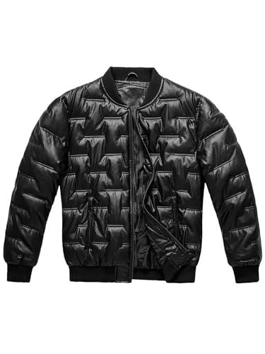 OZONEE Herren Lederjacke Kunstlederjacke Kunstleder Farbvarianten Jacke Bikerjacke Übergangsjacke Herrenjacke Leder Echtlederjacke Echtleder Wildleder Biker 777/9020K SCHWARZ L von OZONEE