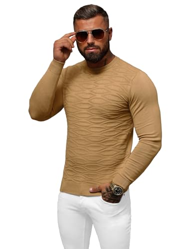 OZONEE Herren Pullover Strickpullover Arbeitspullover Sweater Winterpullover Sweatshirt Weinachtpullover Herbstpullover Casual Feinstrick Grobstrick Winter Herbst O/ZZ190137Z Dunkelbeige XXL OZONEE Herren Pullover Strickpullover Arbeitspullover Sweater Winterpullover Sweatshirt Weinachtpullover Herbstpullover Casual Feinstrick Grobstrick Winter Herbst O/ZZ190137Z Dunkelbeige XXL von OZONEE