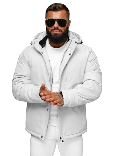 OZONEE Herren Skijacke Snowboardjacke Winterjacke Outdoorjacke Wasserdicht Funktionsjacke Outdoor Jacke Sport Schneejacke Winddicht Atmungsaktiv Schneefang Winter Warm 777/2226K/280 HELLGRAU XL von OZONEE