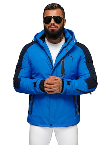 OZONEE Herren Skijacke Snowboardjacke Winterjacke Outdoorjacke Wasserdicht Funktionsjacke Outdoor Jacke Sport Schneejacke Winddicht Atmungsaktiv Schneefang Winter Warm 777/7072K/184 BLAU 3XL von OZONEE
