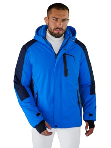 OZONEE Herren Skijacke Snowboardjacke Winterjacke Outdoorjacke Wasserdicht Funktionsjacke Outdoor Jacke Sport Schneejacke Winddicht Atmungsaktiv Schneefang Winter Warm JS/91M9905Z/184 BLAU 3XL von OZONEE