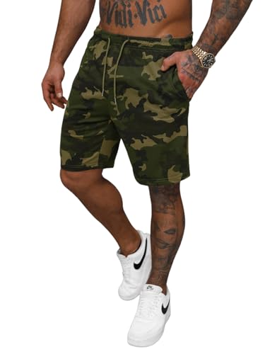 OZONEE Herren Sporthose Kurz Shorts Sweatpants Trainingshose Kurze Hose Bermuda Sportshorts Jogginghose Freizeithose Sweatshorts Herrenhose Sport 777/2601S/29 GRÜN 2XL von OZONEE