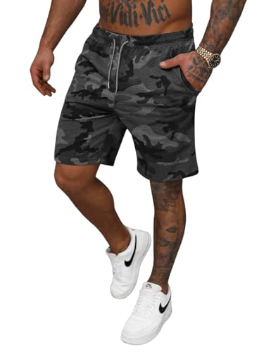 OZONEE Herren Sporthose Kurz Shorts Sweatpants Trainingshose Kurze Hose Bermuda Sportshorts Jogginghose Freizeithose Sweatshorts Herrenhose Sport 777/2601S/5 DUNKELGRAU 2XL von OZONEE
