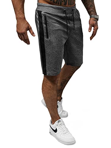 OZONEE Herren Sporthose Kurz Shorts Sweatpants Trainingshose Kurze Hose Bermuda Sportshorts Jogginghose Freizeithose Sweatshorts Herrenhose Sport 777/3061S DUNKELGRAU 2XL von OZONEE