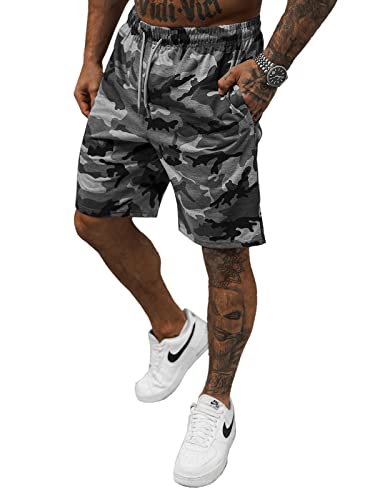 OZONEE Herren Sporthose Kurz Shorts Sweatpants Trainingshose Kurze Hose Bermuda Sportshorts Jogginghose Freizeithose Sweatshorts Herrenhose Sport 777/3229S/2 GRAU 2XL von OZONEE