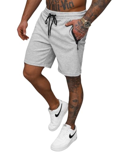 OZONEE Herren Sporthose Kurz Shorts Sweatpants Trainingshose Kurze Hose Bermuda Sportshorts Jogginghose Freizeithose Sweatshorts Herrenhose Sport 777/4265S/2 GRAU 2XL von OZONEE