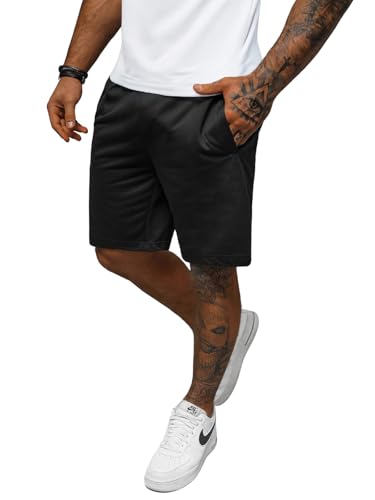 OZONEE Herren Sporthose Kurz Shorts Sweatpants Trainingshose Kurze Hose Bermuda Sportshorts Jogginghose Freizeithose Sweatshorts Herrenhose Sport 777/4679S/3 SCHWARZ M von OZONEE