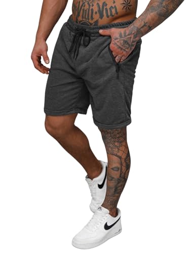 OZONEE Herren Sporthose Kurz Shorts Sweatpants Trainingshose Kurze Hose Bermuda Sportshorts Jogginghose Freizeithose Sweatshorts Herrenhose Sport 777/4708S/5 DUNKELGRAU M von OZONEE