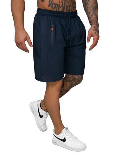 OZONEE Herren Sporthose Kurz Shorts Sweatpants Trainingshose Kurze Hose Bermuda Sportshorts Jogginghose Freizeithose Sweatshorts Herrenhose Sport 777/4815S/25 DUNKELBLAU M von OZONEE