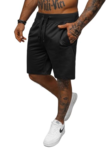 OZONEE Herren Sporthose Kurz Shorts Sweatpants Trainingshose Kurze Hose Bermuda Sportshorts Jogginghose Freizeithose Sweatshorts Herrenhose Sport 777/5591S/3 SCHWARZ XL von OZONEE