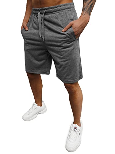 OZONEE Herren Sporthose Kurz Shorts Sweatpants Trainingshose Kurze Hose Bermuda Sportshorts Jogginghose Freizeithose Sweatshorts Herrenhose Sport 777/6187S/5 DUNKELGRAU 2XL von OZONEE