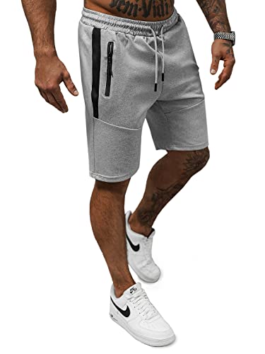 OZONEE Herren Sporthose Kurz Shorts Sweatpants Trainingshose Kurze Hose Bermuda Sportshorts Jogginghose Freizeithose Sweatshorts Herrenhose Sport 777/6377S GRAU 2XL von OZONEE