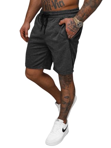 OZONEE Herren Sporthose Kurz Shorts Sweatpants Trainingshose Kurze Hose Bermuda Sportshorts Jogginghose Freizeithose Sweatshorts Herrenhose Sport 777/7528S/5 DUNKELGRAU XL von OZONEE