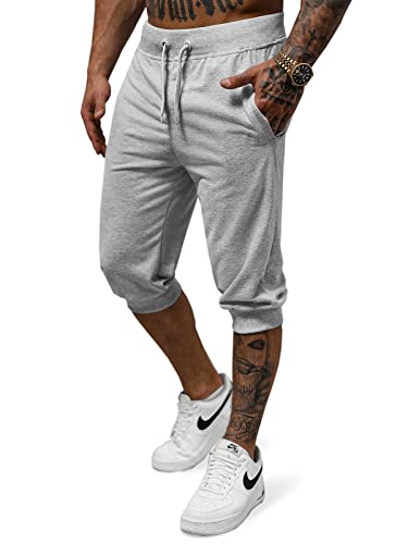 OZONEE Herren Sporthose Kurz Shorts Sweatpants Trainingshose Kurze Hose Bermuda Sportshorts Jogginghose Freizeithose Sweatshorts Herrenhose Sport 777/7620S/2 GRAU L von OZONEE