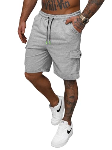 OZONEE Herren Sporthose Kurz Shorts Sweatpants Trainingshose Kurze Hose Bermuda Sportshorts Jogginghose Freizeithose Sweatshorts Herrenhose Sport 777/9032S/2 GRAU 2XL von OZONEE