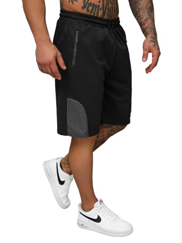 OZONEE Herren Sporthose Kurz Shorts Sweatpants Trainingshose Kurze Hose Bermuda Sportshorts Jogginghose Freizeithose Sweatshorts Herrenhose Sport 777/9396S/3 SCHWARZ 2XL von OZONEE