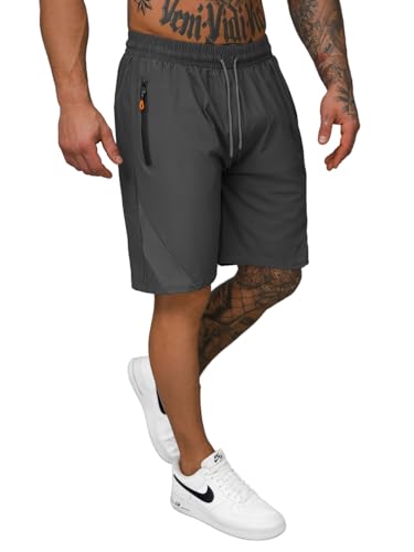 OZONEE Herren Sporthose Kurz Shorts Sweatpants Trainingshose Kurze Hose Bermuda Sportshorts Jogginghose Freizeithose Sweatshorts Herrenhose Sport 777/9824S/5 DUNKELGRAU 2XL von OZONEE