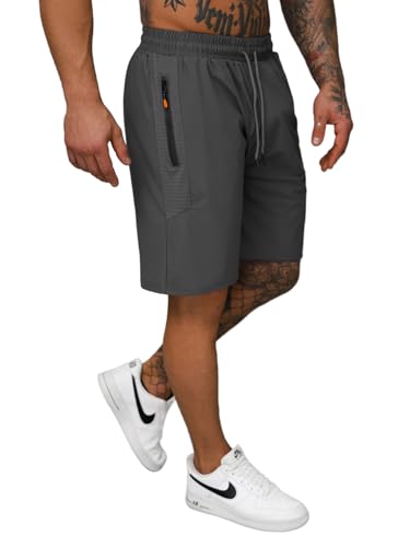 OZONEE Herren Sporthose Kurz Shorts Sweatpants Trainingshose Kurze Hose Bermuda Sportshorts Jogginghose Freizeithose Sweatshorts Herrenhose Sport JS/12K1802Z/5 DUNKELGRAU 2XL von OZONEE