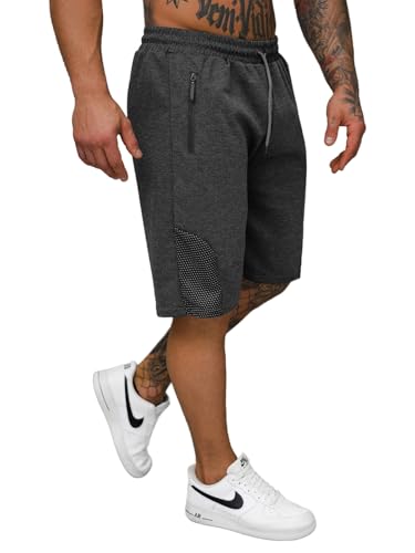 OZONEE Herren Sporthose Kurz Shorts Sweatpants Trainingshose Kurze Hose Bermuda Sportshorts Jogginghose Freizeithose Sweatshorts Herrenhose Sport JS/15K1827Z/5 DUNKELGRAU 2XL von OZONEE