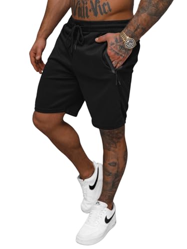 OZONEE Herren Sporthose Kurz Shorts Sweatpants Trainingshose Kurze Hose Bermuda Sportshorts Jogginghose Freizeithose Sweatshorts Herrenhose Sport JS/17K533Z/3 SCHWARZ L von OZONEE