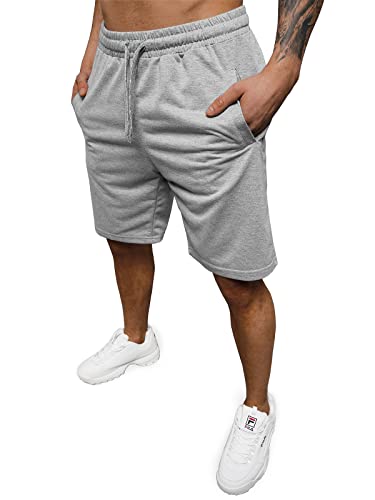 OZONEE Herren Sporthose Kurz Shorts Sweatpants Trainingshose Kurze Hose Bermuda Sportshorts Jogginghose Freizeithose Sweatshorts Herrenhose Sport JS/8K100Z/2 GRAU 2XL von OZONEE