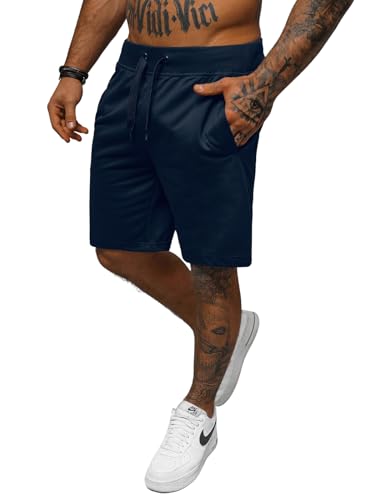 OZONEE Herren Sporthose Kurz Shorts Sweatpants Trainingshose Kurze Hose Bermuda Sportshorts Jogginghose Freizeithose Sweatshorts Herrenhose Sport JS/8K100Z/25 DUNKELBLAU 2XL von OZONEE