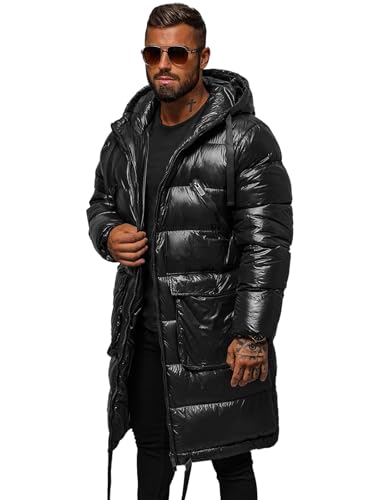 OZONEE Herren Winterjacke Jacke Winter Farbvarianten Warm Bomberjacke Steppjacke Wintermantel Kunstfell Daunenjacke Leichte Jacket Outdoor Puffer Gepolstert 777/7760K SCHWARZ L von OZONEE