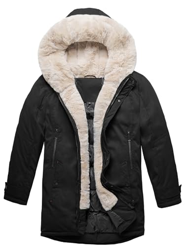 OZONEE Herren Winterjacke Jacke Winter Farbvarianten Warm Bomberjacke Steppjacke Wintermantel Kunstfell Daunenjacke Leichte Jacket Outdoor Puffer Gepolstert 777/3288K/392 SCHWARZ 2XL von OZONEE