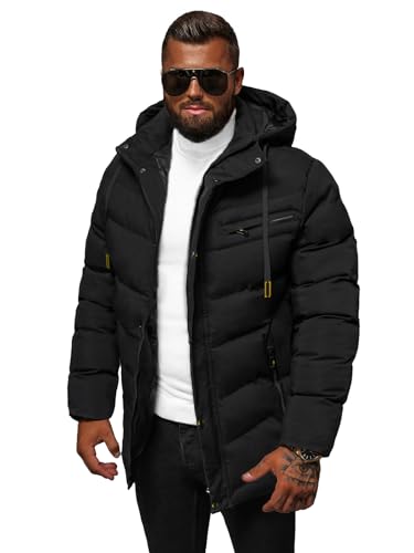 OZONEE Herren Winterjacke Jacke Winter Farbvarianten Warm Bomberjacke Steppjacke Wintermantel Kunstfell Daunenjacke Leichte Jacket Outdoor Puffer Gepolstert 777/3509K/392 SCHWARZ 2XL von OZONEE