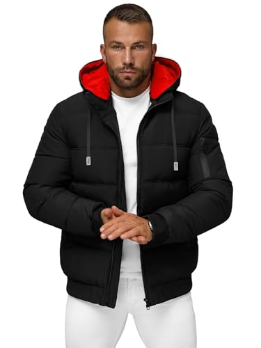 OZONEE Herren Winterjacke Jacke Winter Farbvarianten Warm Bomberjacke Steppjacke Wintermantel Kunstfell Daunenjacke Leichte Jacket Outdoor Puffer Gepolstert 777/6239K SCHWARZ XL von OZONEE