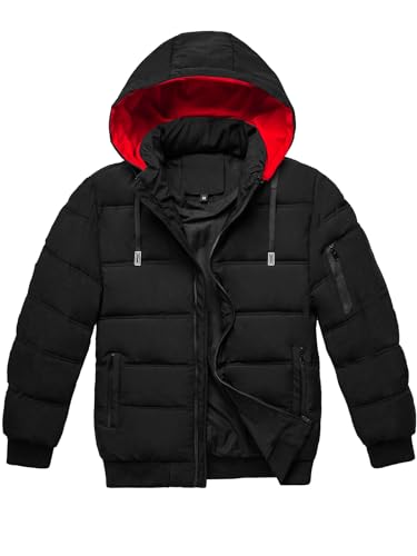 OZONEE Herren Winterjacke Jacke Winter Farbvarianten Warm Bomberjacke Steppjacke Wintermantel Kunstfell Daunenjacke Leichte Jacket Outdoor Puffer Gepolstert 777/7578K SCHWARZ XL von OZONEE