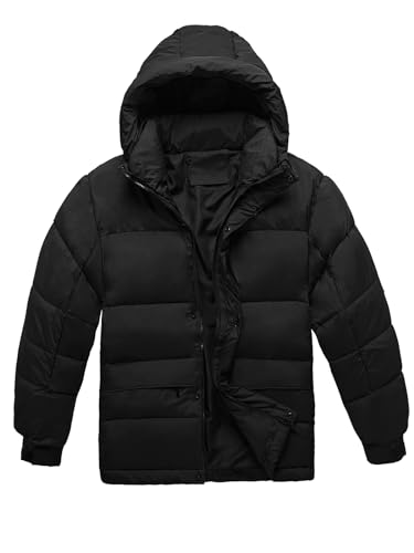 OZONEE Herren Winterjacke Jacke Winter Farbvarianten Warm Bomberjacke Steppjacke Wintermantel Kunstfell Daunenjacke Leichte Jacket Outdoor Puffer Gepolstert 777/7950K SCHWARZ S von OZONEE