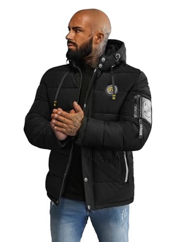 OZONEE Herren Winterjacke Jacke Winter Farbvarianten Warm Bomberjacke Steppjacke Wintermantel Kunstfell Daunenjacke Leichte Jacket Outdoor Puffer Gepolstert JS/57M7503Z/392 SCHWARZ 2XL von OZONEE