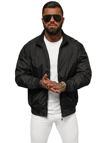 OZONEE Herren Winterjacke Jacke Winter Farbvarianten Warm Bomberjacke Steppjacke Wintermantel Kunstfell Daunenjacke Leichte Jacket Outdoor Puffer Gepolstert JS/5M3212Z/392 SCHWARZ 2XL von OZONEE