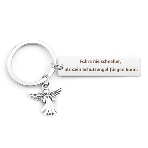OZOSHINE Schlüsselanhänger Schutzengel Geschenk Führerschein Geschenk Lkw Fahrer Geschenke Glücksbringer Schlüsselanhänger Fahr Vorsichtig Auto Motorrad Geschenke Für Männer Frauen Beste Freundin von OZOSHINE