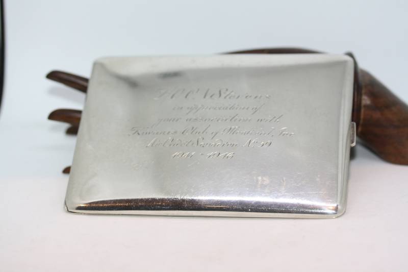 Birks Massiv 925 Sterling Silber Herren Zigarettenetui Wwii Kiwanis Club Montreal Canada Air Cadet Canadian Rcaf 155 Gramm 5 Oz von OZTheWizard