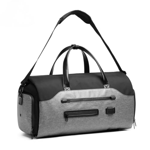 Ozuko 9288 Hochwertiger Handgepäcksack für Herren, Damen, große Reisetasche, Wochenendflugtasche mit Schuhbeutel, Grau von OZUKO