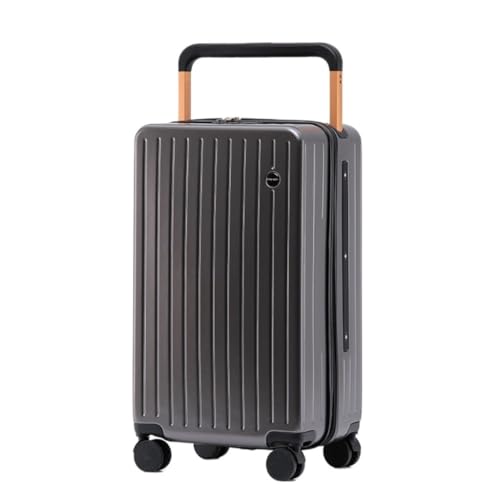 OZWYCY Rollkoffer Breiter Trolley-Koffer, Universal-Rollenkoffer, Flacher Boden, Trolley-Koffer for Männer Und Frauen, Code-Koffer Reisekoffer(Gray,20in) von OZWYCY