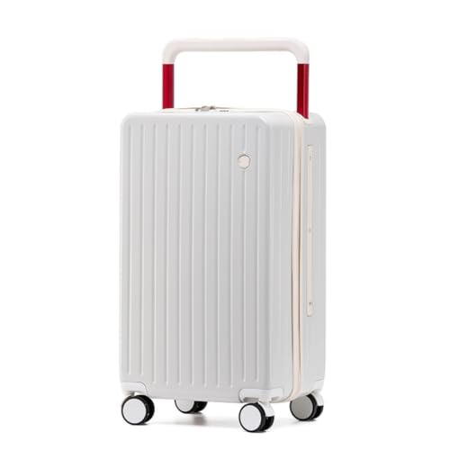 OZWYCY Rollkoffer Breiter Trolley mit Aluminiumrahmen, 20 Zoll, for Damen, großes Fassungsvermögen, robuster und langlebiger Trolley for Herren Reisekoffer(White) von OZWYCY