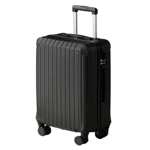OZWYCY Rollkoffer Damen-Koffer-Trolley, robust und langlebig, verdickte Gepäckcode-Ledertasche, Lenkrollen Reisekoffer(Black,24in) von OZWYCY