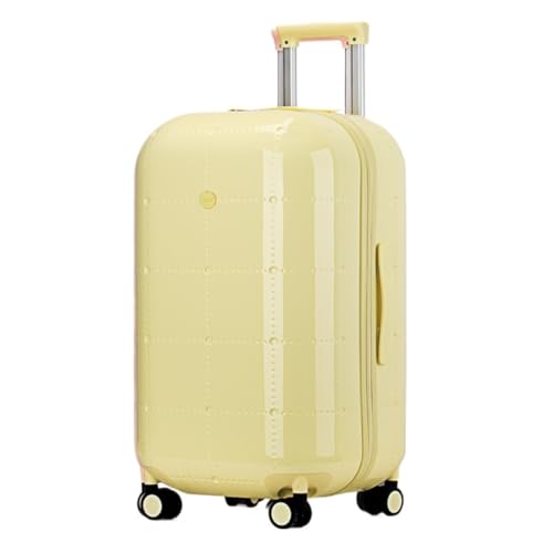 OZWYCY Rollkoffer Damen-Koffer-Trolley, robust und langlebig, verdickte Gepäckcode-Ledertasche, Lenkrollen Reisekoffer(White,28in) von OZWYCY