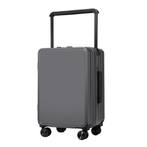 OZWYCY Rollkoffer Doppelt vorne in der Mitte breiter Trolley-Koffer for Damen und Herren, Passwort-Koffer, Business-Boarding-Koffer Reisekoffer(Gray,20in) von OZWYCY