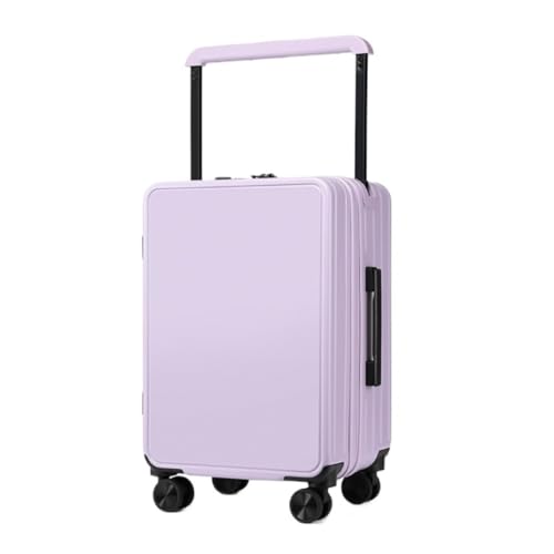 OZWYCY Rollkoffer Doppelt vorne in der Mitte breiter Trolley-Koffer for Damen und Herren, Passwort-Koffer, Business-Boarding-Koffer Reisekoffer(Purple,20in) von OZWYCY
