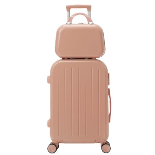 OZWYCY Rollkoffer Einfacher Koffer for Damen, Multifunktionaler Trolley-Koffer, Universalräder, Weiblicher Koffer, Passwortbox-Koffer Reisekoffer(Pink) von OZWYCY