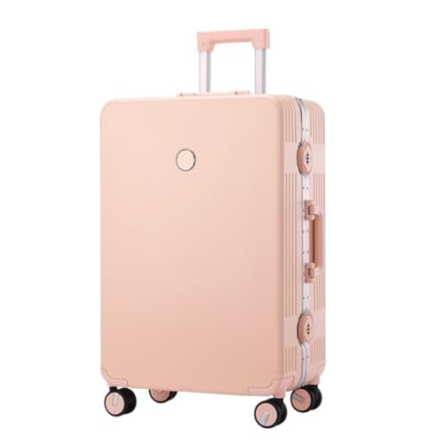 OZWYCY Rollkoffer Gepäck, Aluminiumrahmen, Universal-Rad-Trolley, Business-Koffer, Herren-Passwort-Boarding-Koffer Reisekoffer(Rosa,24in) von OZWYCY