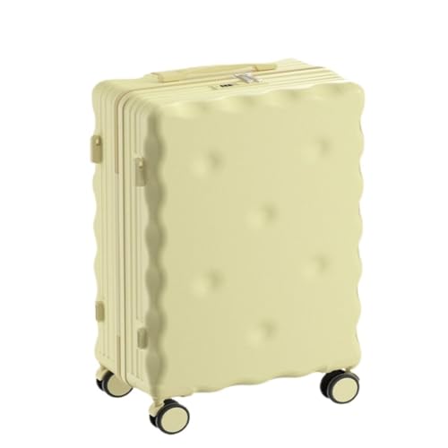 OZWYCY Rollkoffer Gepäck 20-Zoll-Boarding-Koffer for Männer und Frauen Kleiner Leichter Koffer Leiser Koffer Koffer Reisekoffer(Yellow,20in) von OZWYCY
