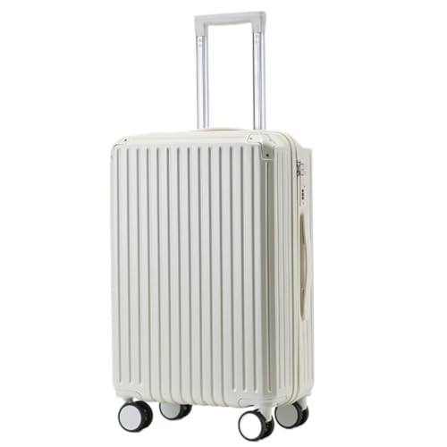 OZWYCY Rollkoffer Gepäck-Boarding-Koffer, Leichter Studenten-Unterkunftskoffer for Männer Und Frauen, Geräuschloser Trolley-Koffer Reisekoffer(White) von OZWYCY